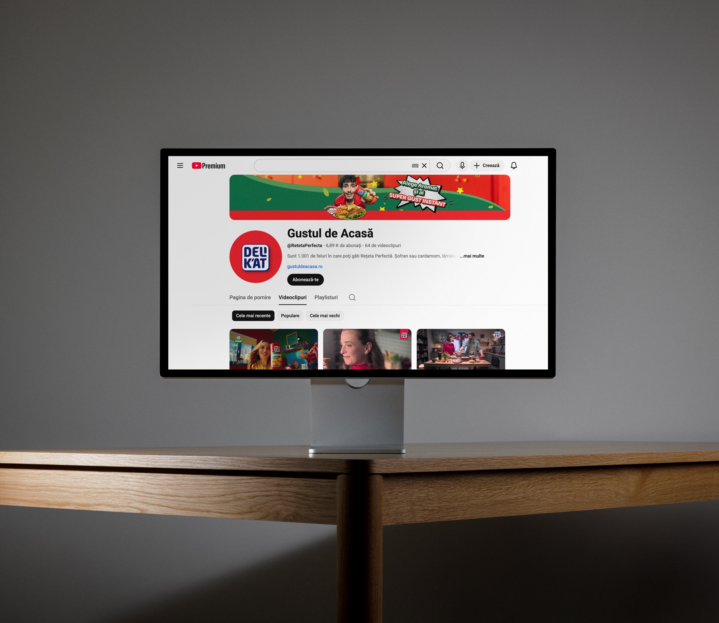 Aromat YouTube mockup